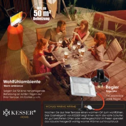 KESSER® Gasheizer Heizstrahler Gas Aufsatz Strahler Inkl. Piezo Zündung Schlauch & Regler Flaschenhalterung Gasheizstrahler Aufsatzheizstrahler Betrieben Mit Propan - Gas Für 5 Kg Oder 11 Kg Flaschen, Farbe:Silber -Grünwelt Exporteren Garten-Winkel 65e83316b353de08b3f048ee461c4038