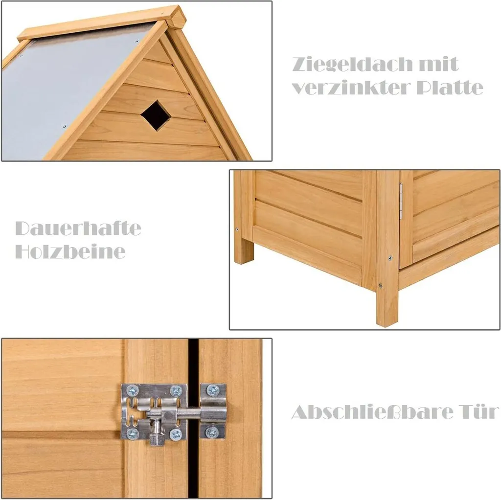 COSTWAY Gartenschrank Mit Satteldach Gerätehaus Wetterfest Geräteschuppen Werkzeugschrank Holz Geräteschrank 177x80x45cm 5 COSTWAY Gartenschrank Mit Satteldach Gerätehaus Wetterfest Geräteschuppen Werkzeugschrank Holz Geräteschrank 177x80x45cm – Bild 5