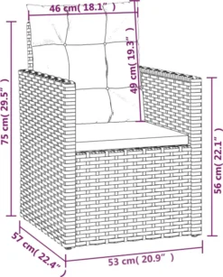 VidaXL 3-tlg. Garten-Lounge-Set Mit Kissen Poly Rattan Grau -Grünwelt Exporteren Garten-Winkel 683def7fd96cb4ff1ced860dd8e85d89