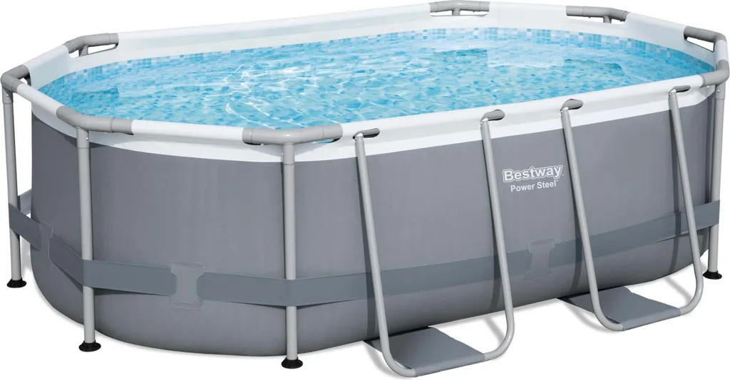 Bestway® Power Steel™ Frame Pool Set Mit Filterpumpe 305 X 200 X 84 Cm, Grau, Oval 1 Bestway® Power Steel™ Frame Pool Set Mit Filterpumpe 305 X 200 X 84 Cm, Grau, Oval