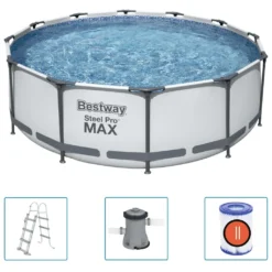 Bestway Steel Pro Max™ Frame Pool Komplett-Set, Rund, Mit Filterpumpe & Sicherheitsleiter 366 X 100 Cm, Schwimmbecken, Schwimmen, Pools 23 Bestway Steel Pro Max™ Frame Pool Komplett-Set, Rund, Mit Filterpumpe & Sicherheitsleiter 366 X 100 Cm, Schwimmbecken, Schwimmen, Pools -Grünwelt Exporteren Garten-Winkel 68d19bd3a560af067f38f00a54429036