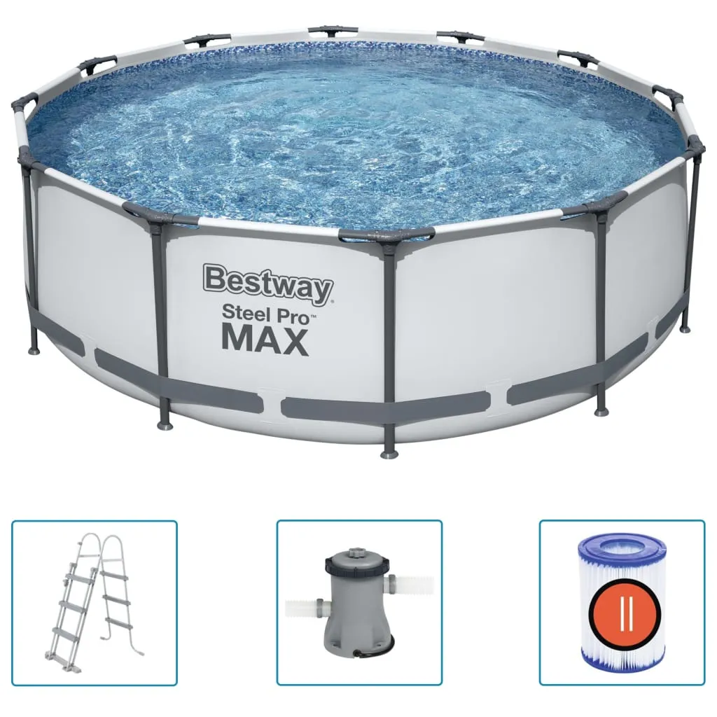 Bestway Steel Pro Max™ Frame Pool Komplett-Set, Rund, Mit Filterpumpe & Sicherheitsleiter 366 X 100 Cm, Schwimmbecken, Schwimmen, Pools 4 Bestway Steel Pro Max™ Frame Pool Komplett-Set, Rund, Mit Filterpumpe & Sicherheitsleiter 366 X 100 Cm, Schwimmbecken, Schwimmen, Pools – Bild 4