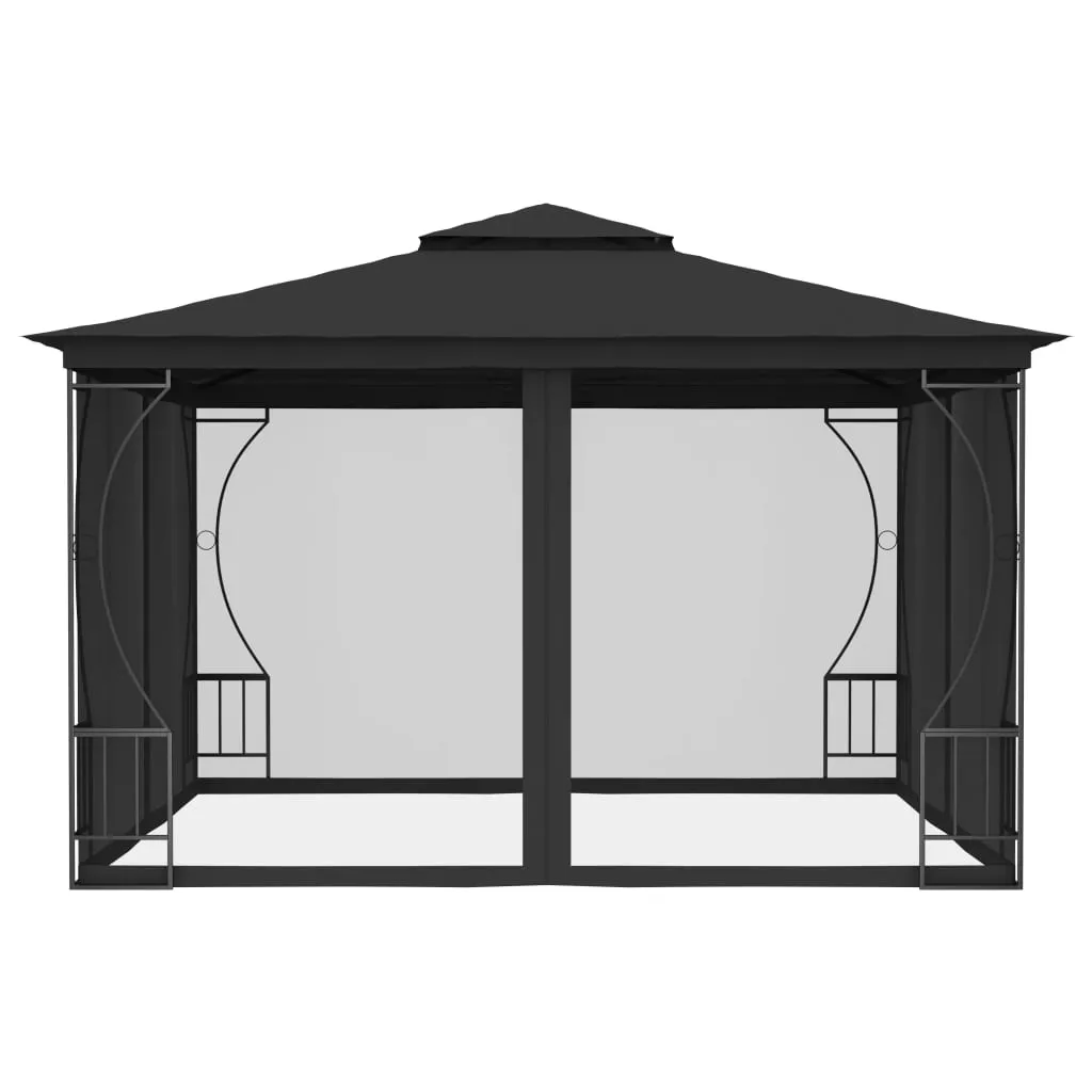VidaXL Pavillon Mit Netz 300x300x265 Cm Anthrazit 2 VidaXL Pavillon Mit Netz 300x300x265 Cm Anthrazit – Bild 2