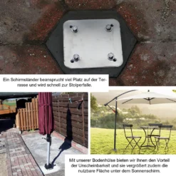 Wolketon Sonnenschirmstaender Universal Bodenplatte Ampelschirm Bodentraeger Silber 16 Cm -Grünwelt Exporteren Garten-Winkel 6b86ac49c24f1e996e0a60ec3c65d41d