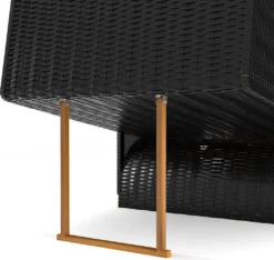 Sanzaro Strandkorb XL120 Cm Deluxe Zweisitzer Holz Und Poly-Rattan Volllieger 4 X Kissen Klappbare Rückenlehne 2 Personen Blau-Weiss Blockstreifen -Grünwelt Exporteren Garten-Winkel 6bef2a2ec8a9a0b8369439539fb4dd02 1