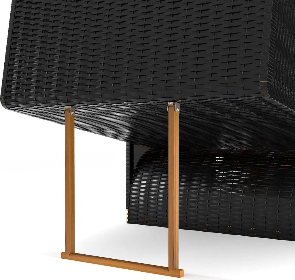 Sanzaro Strandkorb XL120 Cm Deluxe Zweisitzer Holz Und Poly-Rattan Volllieger 4 X Kissen Klappbare Rückenlehne 2 Personen Rot-Beige-Grün Karo 9 Sanzaro Strandkorb XL120 Cm Deluxe Zweisitzer Holz Und Poly-Rattan Volllieger 4 X Kissen Klappbare Rückenlehne 2 Personen Rot-Beige-Grün Karo – Bild 9