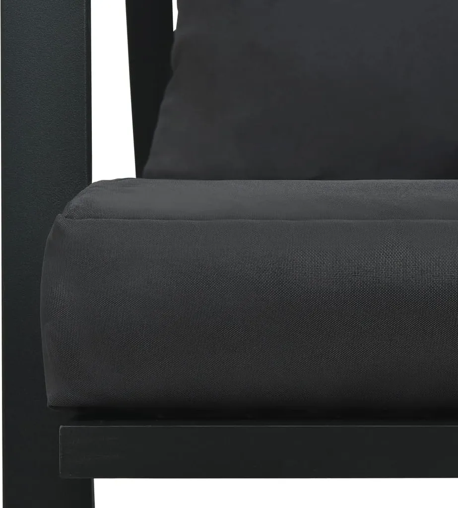 VidaXL 2-Sitzer-Gartensofa Mit Auflagen Dunkelgrau Aluminium 6 VidaXL 2-Sitzer-Gartensofa Mit Auflagen Dunkelgrau Aluminium – Bild 6