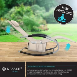 KESSER® Sonnenliege Relaxliege Schwungliege | Gartenliege | Gartenstuhl | Klappstuhl Faltbar | Liegestuhl | Schaukelsessel | Ergonomische Relaxsessel | Wetterfest | 150 Kg Belastung |, Farbe:Beige 12 KESSER® Sonnenliege Relaxliege Schwungliege | Gartenliege | Gartenstuhl | Klappstuhl Faltbar | Liegestuhl | Schaukelsessel | Ergonomische Relaxsessel | Wetterfest | 150 Kg Belastung |, Farbe:Beige -Grünwelt Exporteren Garten-Winkel 6cff0fe6404c80784f2552d4b1b1bb09