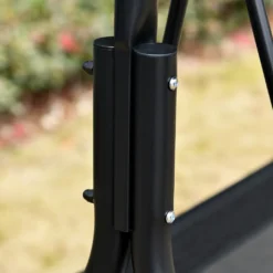 Outsunny 3-Sitzer Hollywoodschaukel Schaukelstuhl Outdoor Gartenliege UV-beständig Hochwertiges Metallrohr Winkeleinstellbar Schwarz -Grünwelt Exporteren Garten-Winkel 6d5fe68c09775c530fd2f522f70742e4