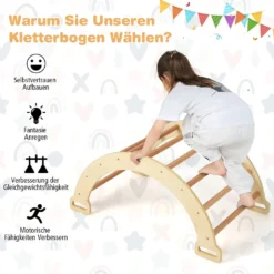 COSTWAY Bogen Mit Weichem Kissen, Kletterbogen Für Kinder Kleinkinder, Bogenwippe Aus Holz, Spielbogen Für Drinnen Und Draußen 8 COSTWAY Bogen Mit Weichem Kissen, Kletterbogen Für Kinder Kleinkinder, Bogenwippe Aus Holz, Spielbogen Für Drinnen Und Draußen -Grünwelt Exporteren Garten-Winkel 6d8f774761dbef0117f37aa5e5259577