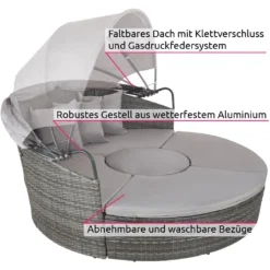 Tectake Sonneninsel Rattan Mit Aluminiumgestell Und Sonnendach - Grau 14 Tectake Sonneninsel Rattan Mit Aluminiumgestell Und Sonnendach - Grau -Grünwelt Exporteren Garten-Winkel 6e480d97b0656c33ad0b2ba2350e1153
