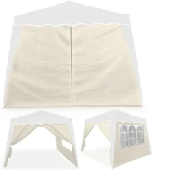 2x Seitenwand Seitenteile Pavillon Faltpavillon 3x3m Capri Partyzelt Gartenzelt Zelt, Farbe:beige