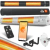 KESSER® Infrarot Heizstrahler 3000W IR-Gastro-Bar Terrassenstrahler Mit Fernbedienung Inkl. Schutzhülle Infrarotstrahler Quarzstrahler Terrassenheizer Wickeltischstrahler Wand-Heizstrahler Black, Leistung:3000W Silber