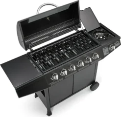 TAINO BASIC 6+1 Gasgrill Mit Seitenbrenner 6 Brenner Edelstahl-Brenner Grillwagen BBQ Schwarz -Grünwelt Exporteren Garten-Winkel 6ef157299d35200b9753012a69b074ee
