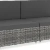 VidaXL Modulares 2-Sitzer-Sofa Poly Rattan Grau