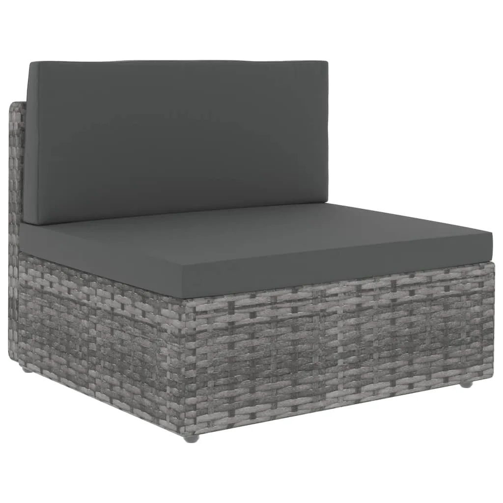 VidaXL Modulares 2-Sitzer-Sofa Poly Rattan Grau 3 VidaXL Modulares 2-Sitzer-Sofa Poly Rattan Grau – Bild 3