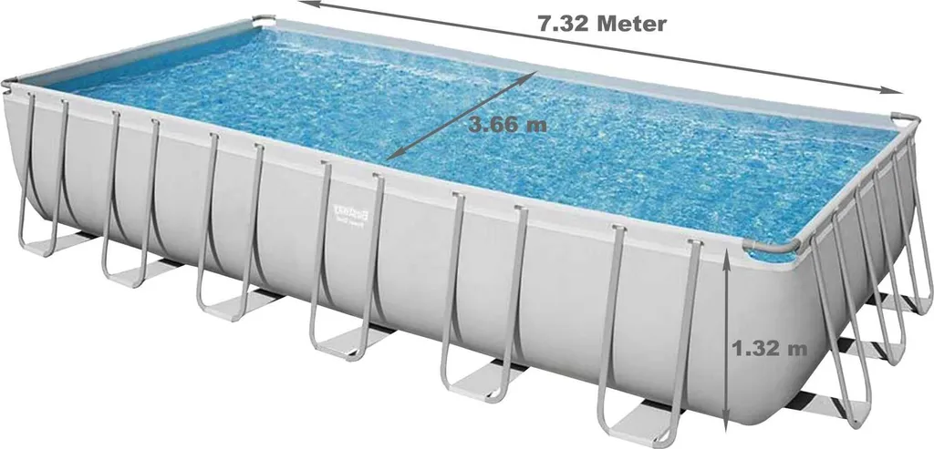 Bestway Power Steel™ Frame Pool Komplett-Set, Eckig, Mit Sandfilteranlage, Sicherheitsleiter & Abdeckplane 732 X 366 X 132 Cm 18 Bestway Power Steel™ Frame Pool Komplett-Set, Eckig, Mit Sandfilteranlage, Sicherheitsleiter & Abdeckplane 732 X 366 X 132 Cm – Bild 18