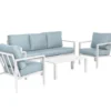 Garden Impressions Lounge Set Springs 4-teilig Matt Weiß Mintgrau
