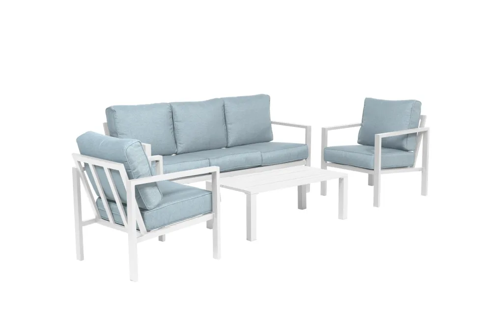 Garden Impressions Lounge Set Springs 4-teilig Matt Weiß Mintgrau 1 Garden Impressions Lounge Set Springs 4-teilig Matt Weiß Mintgrau