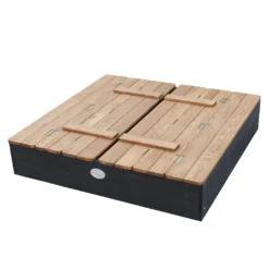 AXI Sandkasten Ella Aus Holz Mit Deckel | Sand Kasten Mit Sitzbank & Abdeckung Für Kinder In Anthrazit & Braun | 100 X 95 Cm -Grünwelt Exporteren Garten-Winkel 7034bffc403c2b4e67b98ef784049e42