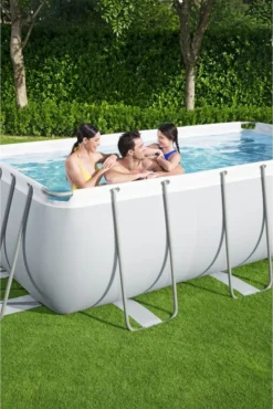 Bestway Power Steel™ Frame Pool Komplett-Set, Eckig, 412x201x122cm, 56457 -Grünwelt Exporteren Garten-Winkel 70767a42d323f2a95ef3dcbf3b14e60e
