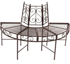 Garden Pleasure Metall Baumbank Narvi Gartenbank Sitzbank Parkbank Rost Optik