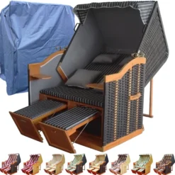 Strandkorb XL Anthrazit Kaufen ✔ Schutzhülle Winterfest