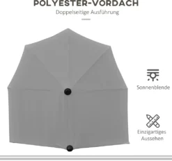 HOMCOM Outsunny 2 X 2 M Sonnenschirm Halbrundschirm Wasserdicht Für Garten Dunkelgrau -Grünwelt Exporteren Garten-Winkel 7125b14847ebbdd2774890a8049d0677
