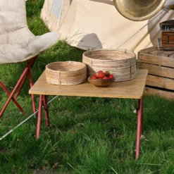 Zusammenklappbarer Beistelltisch Holz, Outdoor Campingtisch Klappbar Für Camping Und Garten, 58 X 38 X 58 Cm, Bambus, Inkl. Tragetasche -Grünwelt Exporteren Garten-Winkel 7125d74dbd8a989769a8e801628dd79a