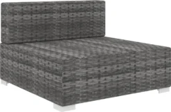 VidaXL Modular-Sofa-Mittelteil 1 Stk. + Auflagen Poly Rattan Grau -Grünwelt Exporteren Garten-Winkel 71ccb0aa5401846d3a1cc65a18ef6da2