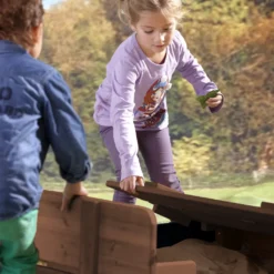 AXI Sandkasten Ella Aus Holz Mit Deckel | Sand Kasten Mit Sitzbank & Abdeckung Für Kinder In Anthrazit & Braun | 100 X 95 Cm -Grünwelt Exporteren Garten-Winkel 735b3853cc54e2fe0233c044dc4a7617