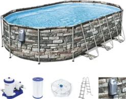 Bestway® Power Steel™ Comfort Jet Series™ Frame Pool-Set Mit Filterpumpe 610 X 366 X 122 Cm, Steinwand-Optik (Naturstein), Oval 28 Bestway® Power Steel™ Comfort Jet Series™ Frame Pool-Set Mit Filterpumpe 610 X 366 X 122 Cm, Steinwand-Optik (Naturstein), Oval -Grünwelt Exporteren Garten-Winkel 74b780e0a20dedda19398859e5b6d7ab