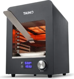 TAINO Beef-Grill Elektrisch Oberhitzegrill Steakgrill 800 Grad Hochleistungsgrill Edelstahl Schwarz