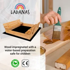 Ladanas® Sandkasten Holz- 140 X 140- Mit Faltbaren Bänken XXL& Verstellbarem Dach- UV50- Sandkiste Kinder & Imprägniert & Sonnendach (grün) -Grünwelt Exporteren Garten-Winkel 767bae7f111bf7dff2ff14273be6e325