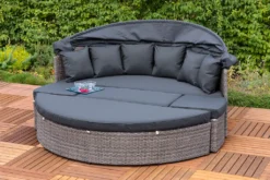 Merxx Relaxinsel "Riva" Ø 180 Cm, Inkl. Kissen - Aluminiumgestell Mit Kunststoffgeflecht Grau -Grünwelt Exporteren Garten-Winkel 7695b02b6545aa1e4ecbd8775ceeffd0