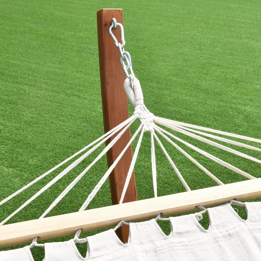 COSTWAY Hängemattengestell Mit Hängematte Bis 120kg Belastbar Hängemattenständer Hängeschaukel 313x115x120cm Holz 4 COSTWAY Hängemattengestell Mit Hängematte Bis 120kg Belastbar Hängemattenständer Hängeschaukel 313x115x120cm Holz – Bild 4