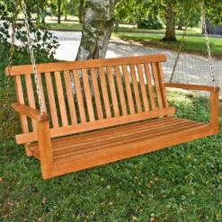 Hängebank COLUMBIA Eukalyptus 130 Cm L Gartenbank Bank Hollywoodschaukel Holz Aufhängen -Grünwelt Exporteren Garten-Winkel 778070c432974b1201e4e4e4859cd883