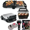 Tefal 3in1 Kontaktgrill Plus Hamburgerpresse + Reinigungsbürste + Rezeptheft 2000W GC3060