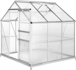 Tectake Gewächshaus Aus Aluminium Mit Fundament - 190 X 185 X 195 Cm -Grünwelt Exporteren Garten-Winkel 7894927a25c2e0e4a6c6c57895738f1f