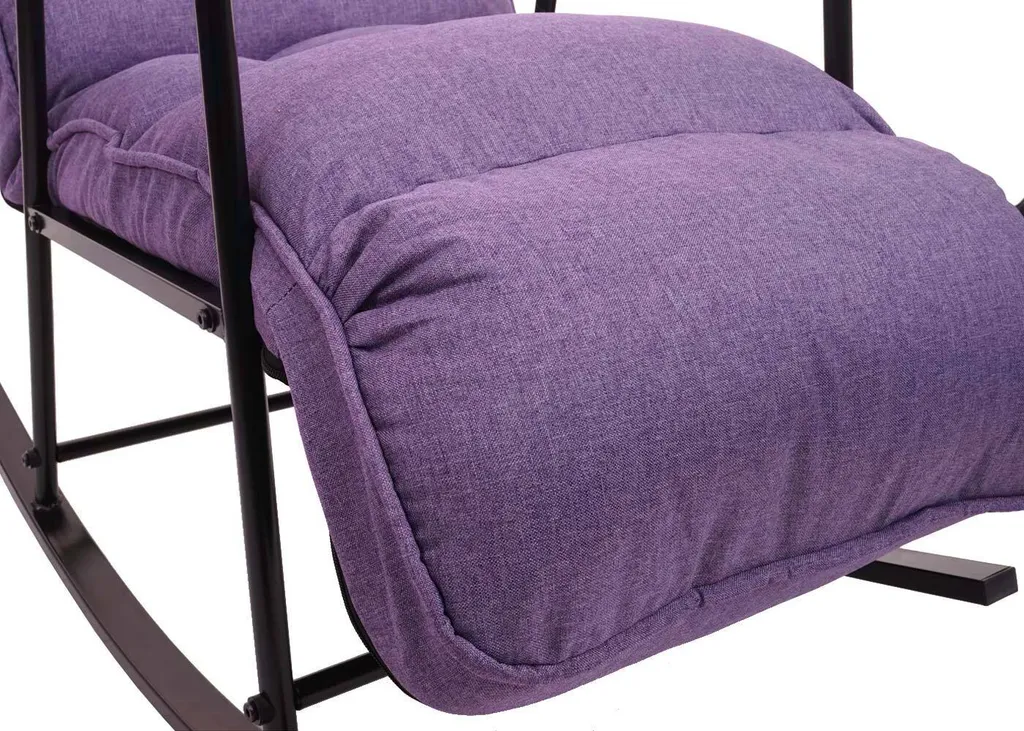 Schaukelstuhl HWC-K40, Schaukelsessel Schwingstuhl Relaxsessel, Liegefunktion Metall Stoff/Textil Lila-flieder 12 Schaukelstuhl HWC-K40, Schaukelsessel Schwingstuhl Relaxsessel, Liegefunktion Metall Stoff/Textil Lila-flieder – Bild 12