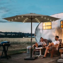 EINFEBEN 3.5m Sonnenschirm Mit LED Solar Marktschirm Mit Handkurbel UV40+ Outdoor-Schirm Terrassen,Grau -Grünwelt Exporteren Garten-Winkel 791f677ad2b8510064d2c757b5ed9a9d 1