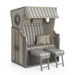 Hoberg 2-Sitzer-Strandkorb Mit Bullaugen Strandkorb Vollieger Gartenliege Ostsee Sitzer Sonneninsel Bullauge Grau Hoberg **Mit Modernem Bullauge** -Grünwelt Exporteren Garten-Winkel 79287127b6d087d16fbafe2dd5ba1513