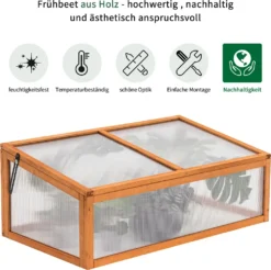 MCombo Frühbeet Gewächshaus Treibhaus Frühbeetkasten Aufsatz Pflanzenbeet Holz 0698 -Grünwelt Exporteren Garten-Winkel 799d53d289f9713d96af5de9e78d49f7