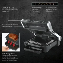 Kontaktgrill Tischgrill Sandwichtoaster Mit 6 Programmen - 2000W MAXXMEE -Grünwelt Exporteren Garten-Winkel 7aa0c20877f117ca48b7ab1f02d7fc9c