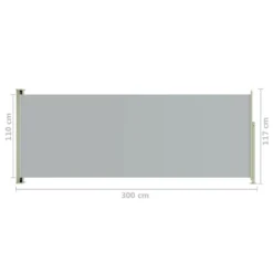 VidaXL Seitenmarkise Ausziehbar 117x300 Cm Grau -Grünwelt Exporteren Garten-Winkel 7aaab9a0e0dabea6e79d2eca62005153