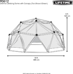 Lifetime Geometrisches Klettergerüst, Kletterkugel "Geodome" Mit Abdeckung, Spielzelt Grün / Bronze Ø 305 X 152 Cm -Grünwelt Exporteren Garten-Winkel 7b4ec3c2959c235b7fdbc413c842324b