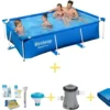 Bestway Pool - Steel Pro - 259 X 170 X 61 Cm - Inklusive WAYS Wartungspaket, Filterpumpe & Bodenplane