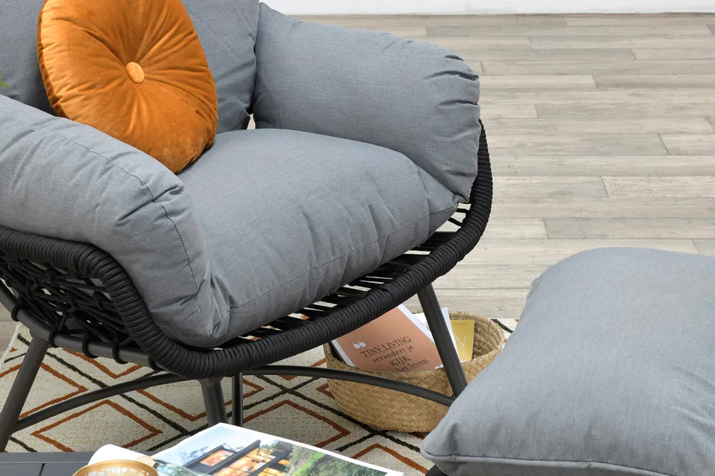 Garden Impressions Logan Relaxsessel Mit Fußbank Schwarz 4 Garden Impressions Logan Relaxsessel Mit Fußbank Schwarz – Bild 4