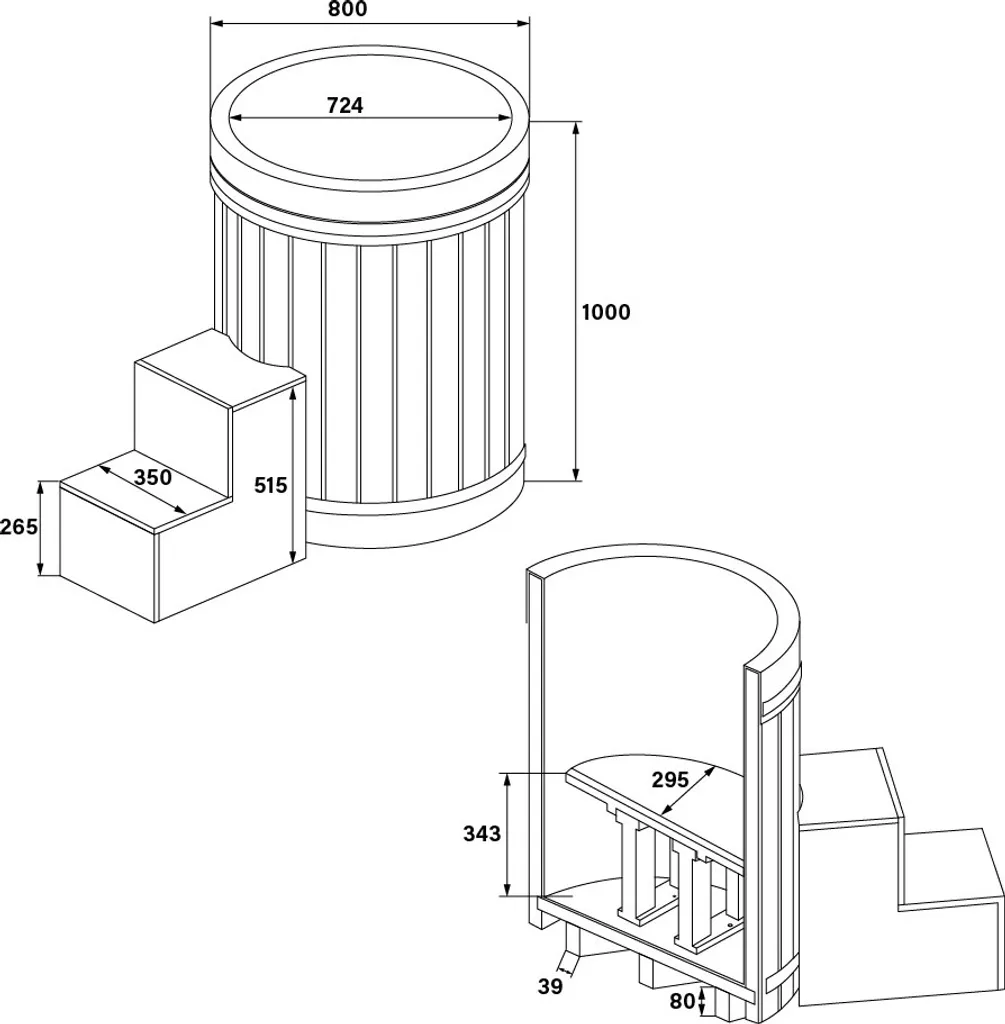 HOME DELUXE - Cold Tub / Badefass (180cm) ARUM - Aus Nordischer Fichte, Mit Integriertem Sitz I Badebottich, Eispool 16 HOME DELUXE - Cold Tub / Badefass (180cm) ARUM - Aus Nordischer Fichte, Mit Integriertem Sitz I Badebottich, Eispool – Bild 16