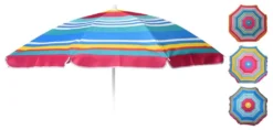 Sonnenschirm Strandschirm Strand Balkonschirm Schirm Ø 140 Cm Bunt Gestreift